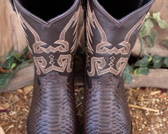 Cowboy Pro Western Snake Boots Brown Leather Men\'s 6.5 Marshall Men main image 4