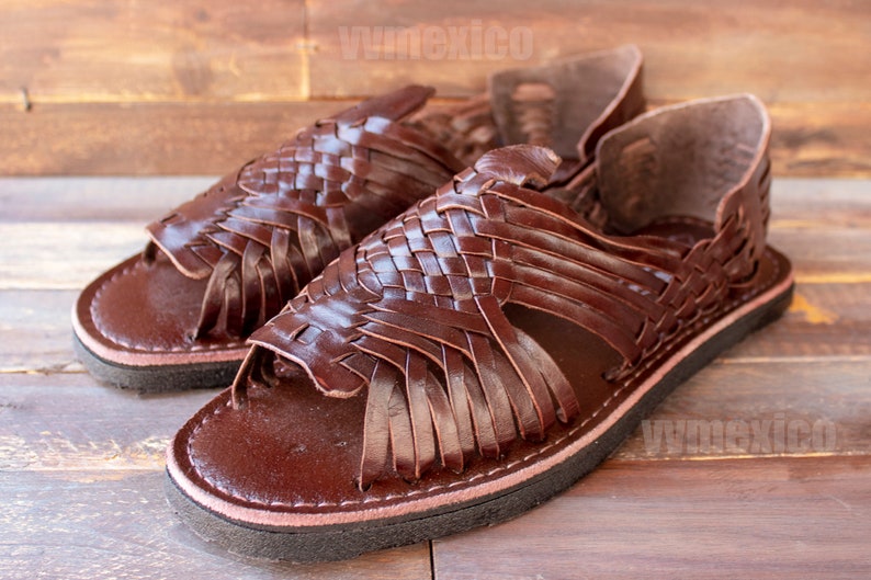 MENS LEATHER HUARACHES Mexican Sandals With Tire Sole all - Etsy