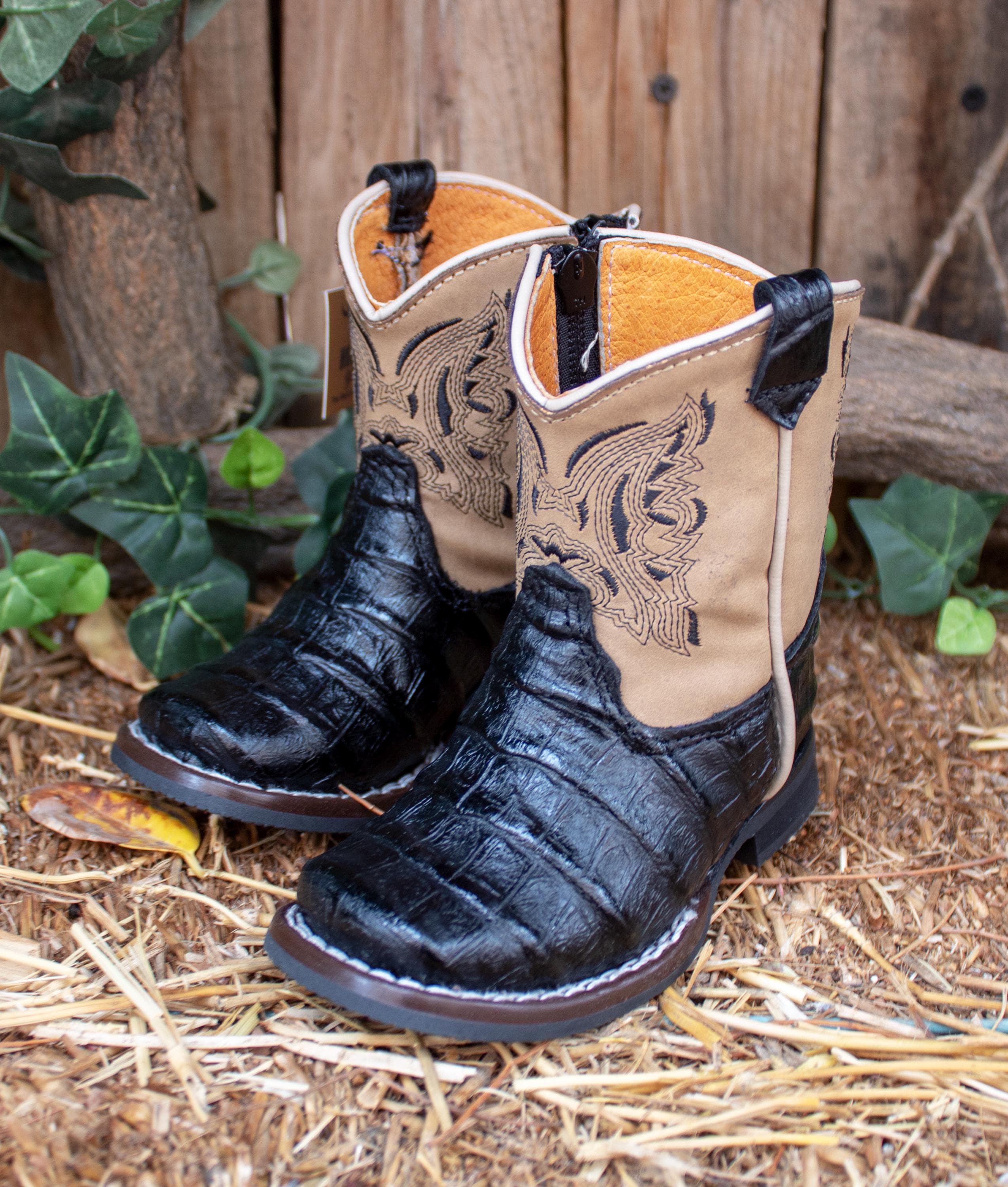 #58 Baby Cocodrile x Ostrich Design Western Boot Amazon.com | Kids Cowboy Boot Infant Toddler Ostrich Print  main image 4