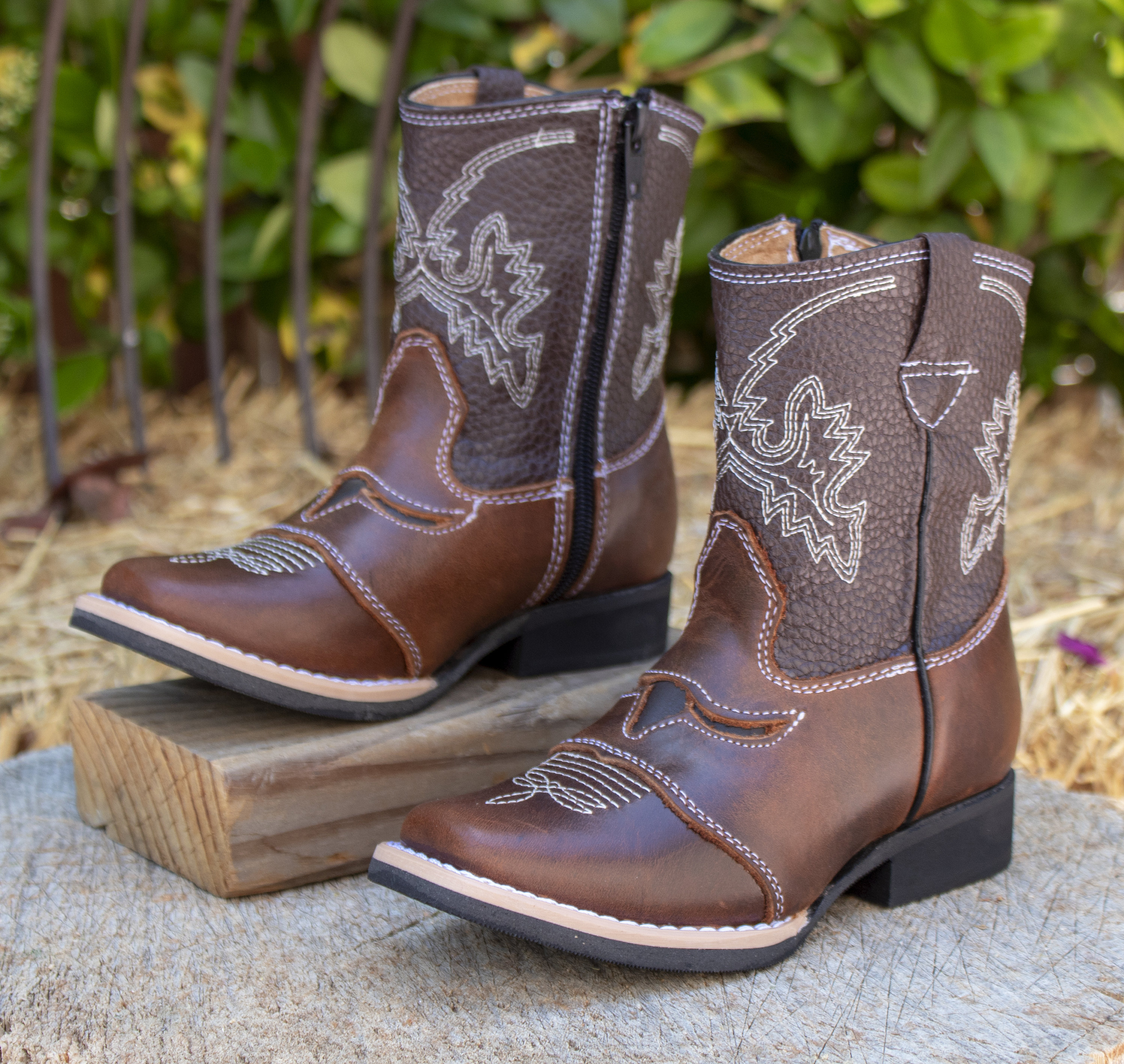 YOUTH TODDLER WESTERN Square Toe Leather Cowboy Boots | Etsy