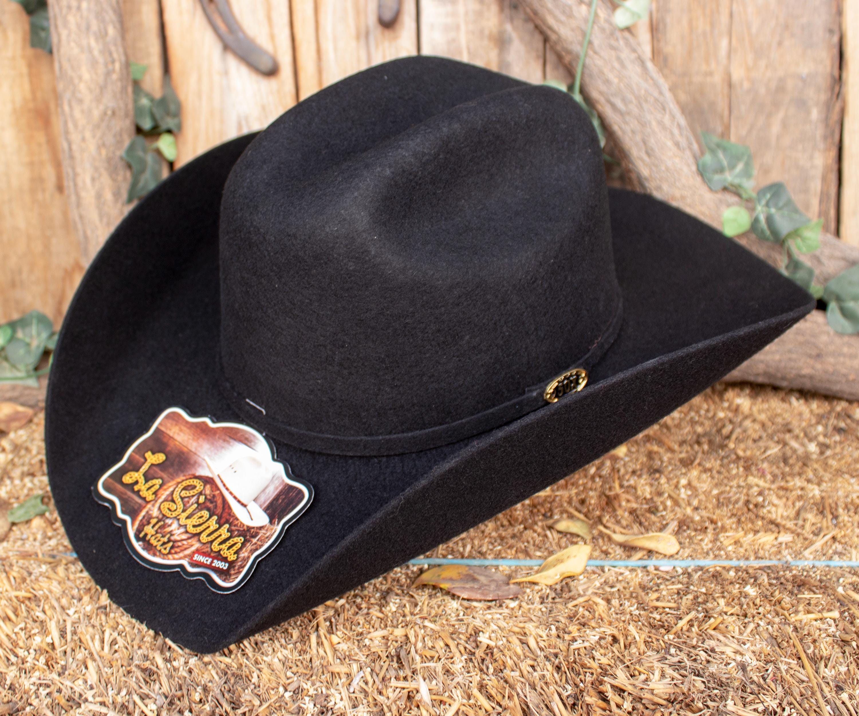 Black Wool 50X Western La Sierra COWBOY TEXANA HAT Tejana 