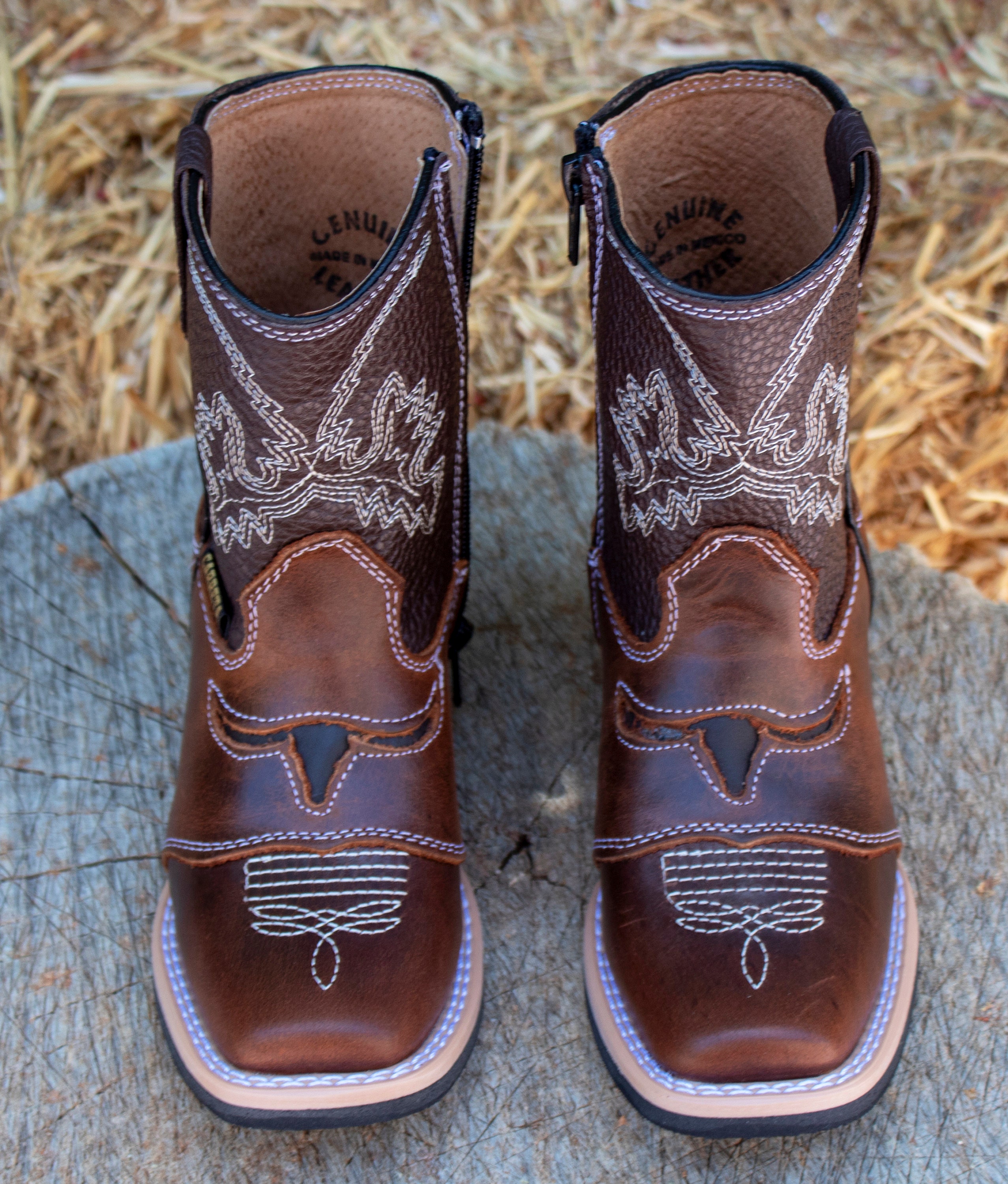 YOUTH TODDLER WESTERN square toe leather cowboy boots Etsy