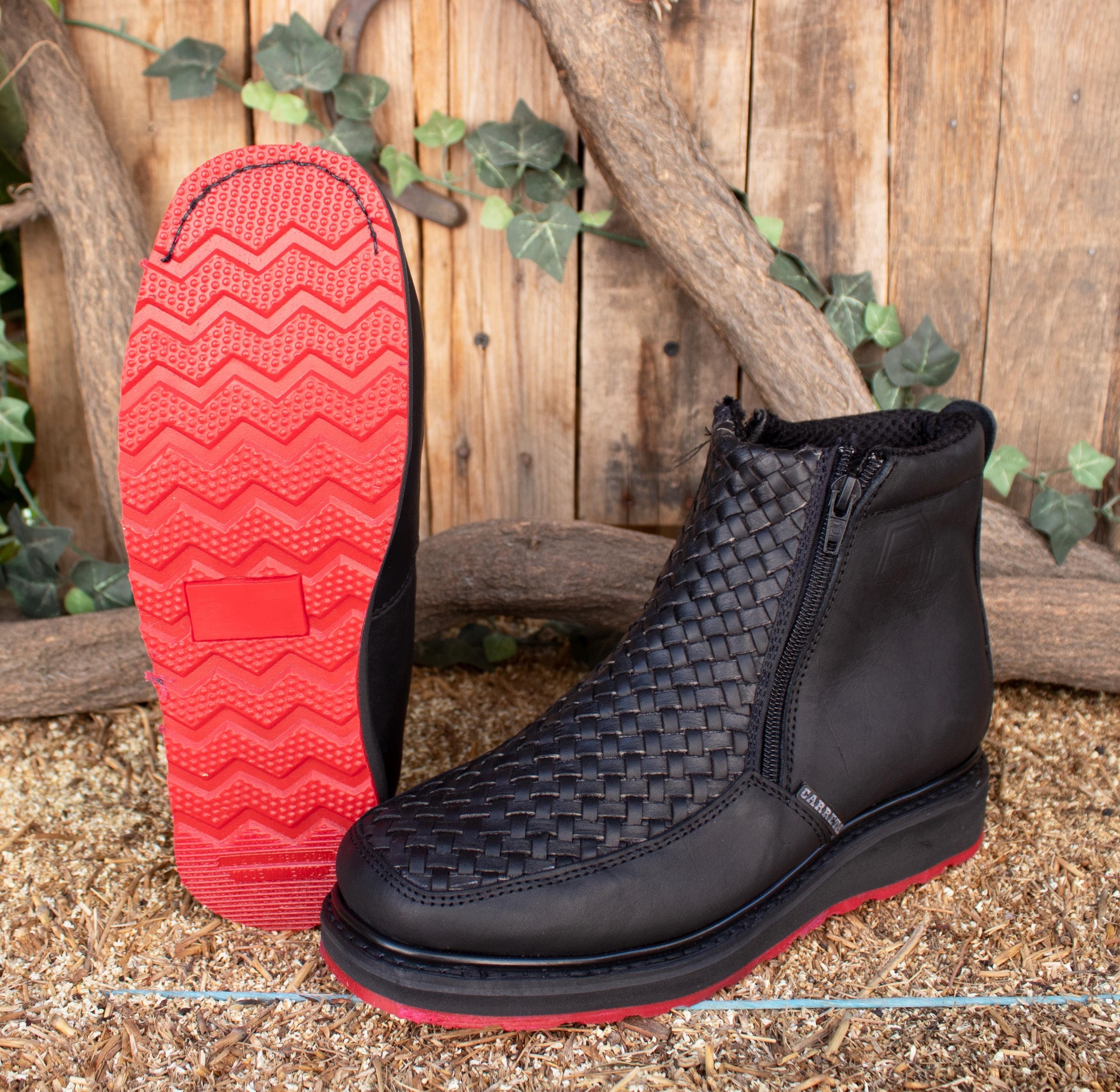 Mens HANDTOOLED Petatillo Handcrafted Boot Shoe With Side  display picture 2