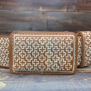 MENS WESTERN LEATHER charro cowboy embroidered leather belt