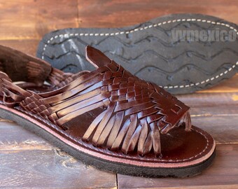 WOMENS LEATHER HUARACHE Sandals Vintage Style Made in Mexico With Tire Sole  * All Sizes - Etsy UK