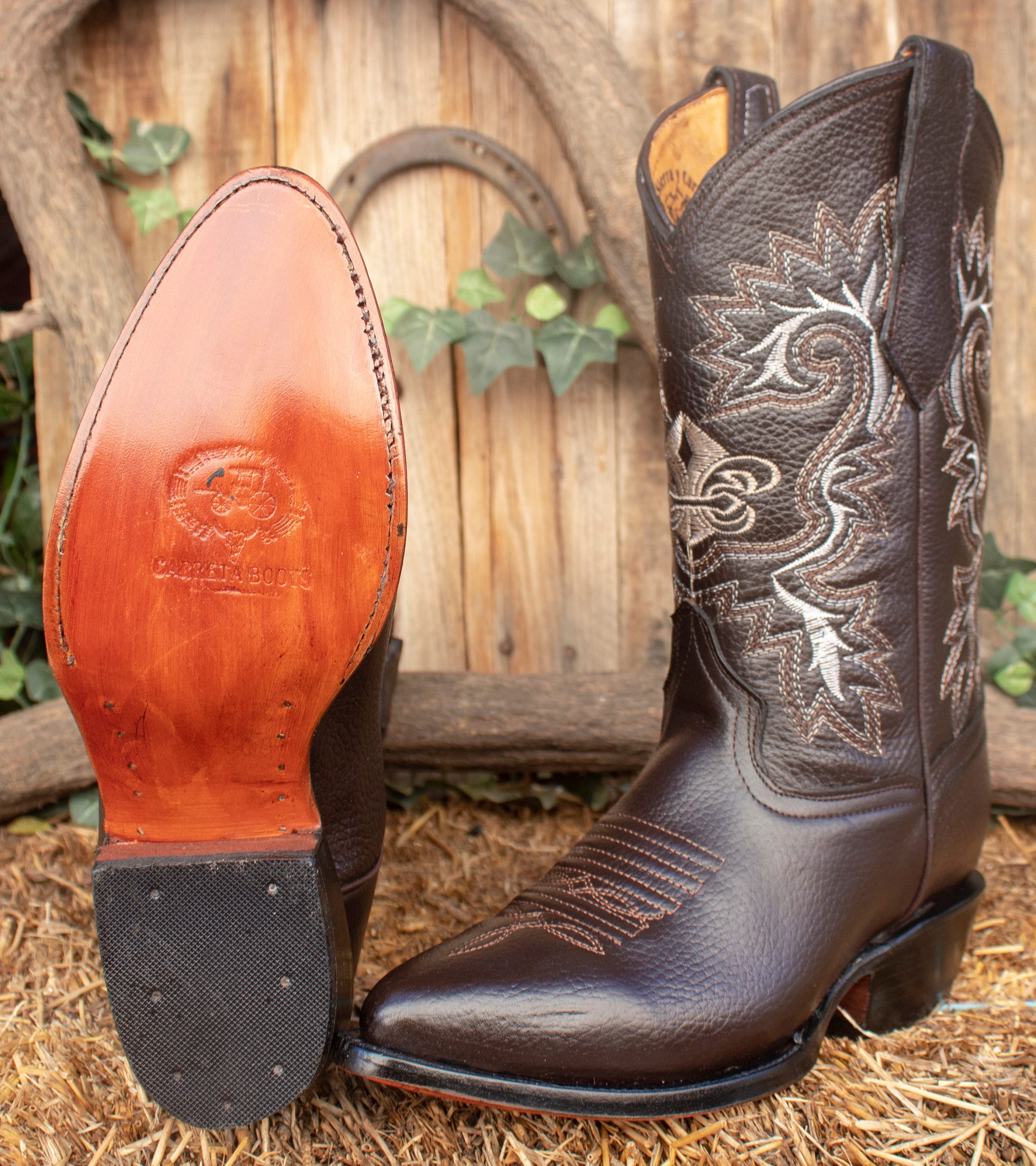 Men's Rodeo Cowboy Boots Genuine Leather Western Square Toe Hand Made 721 A