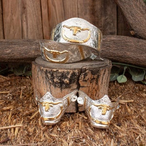 Botas de vaquero occidental de alpaca con grabado de toro LONGHORN, puntera recortada, puntas, placa trasera, protectores, puntera, taloneras