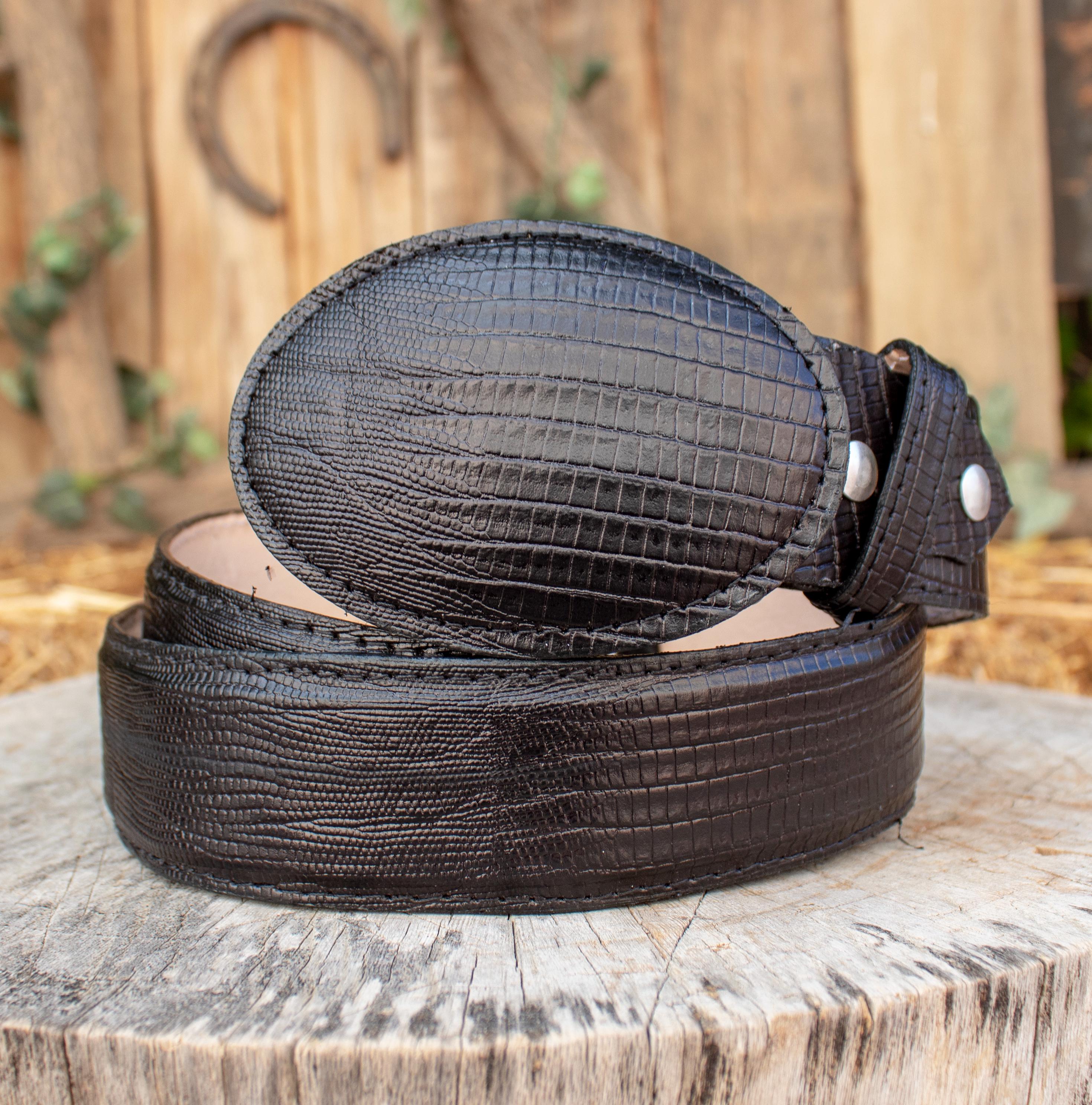 Ilana Goor Heart Buckle Belt (Size L) 1” Brown Lizard & Cowhide w/ Silver Tone Women main image 4