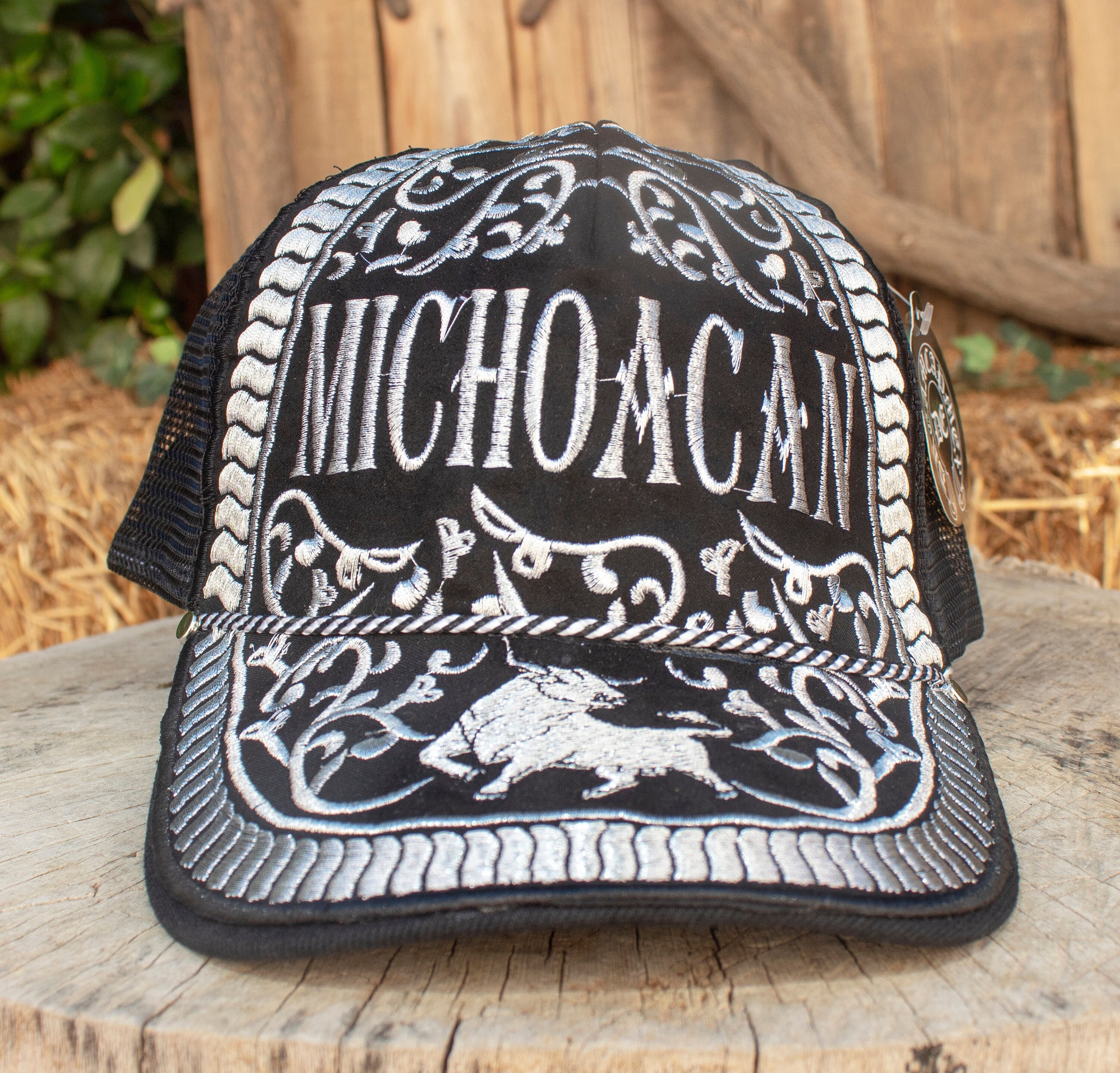 MICHOACAN Mexico BULL Toro Stamped Embroidered Western Rodeo HAT