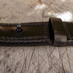 Mens MECHANIC heavy duty 100 % LEATHER work belt with SCRATCHLESS buckle image 4