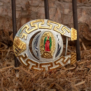 HERRADURA Virgen María Virgen de Guadalupe Herradura hebilla de cinturón vaquera western evilla