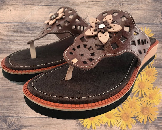 mexican sandals with flowers