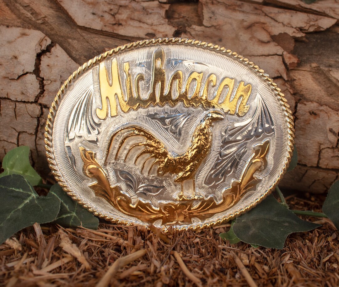 MICHOACAN Mexico ROOSTER Gallo Engraved Cowboy Western