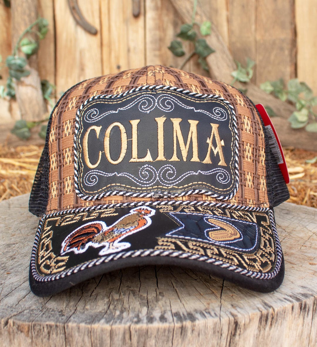Colima Mexico Rodeo COLIMA Mexico ROOSTER Embroidered Gallo Western Rodeo HAT Adjustable ...
