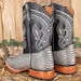 MENS PYTHON Snake Faux Leather Square Toe Cowboy Western Rodeo Boots ...