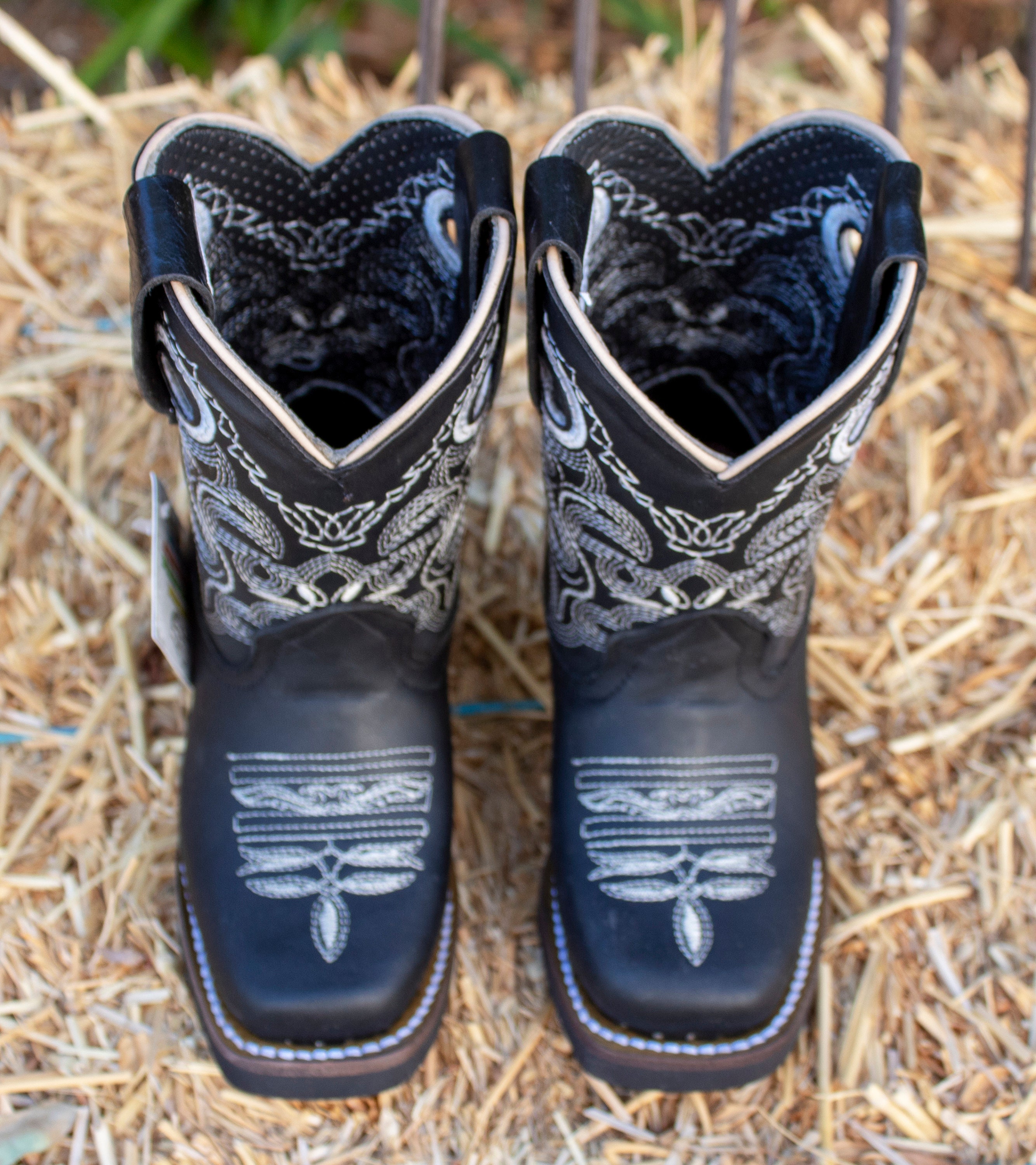 YOUTH TODDLER WESTERN Square Toe Black Leather Cowboy Boots Etsy UK