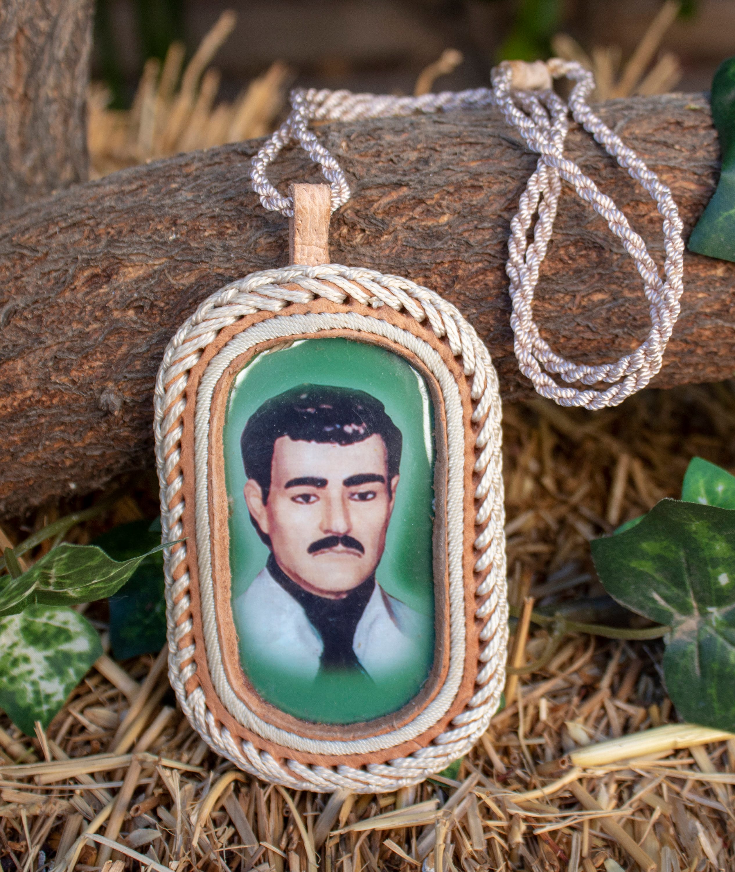 Jesus malverde on sale leather necklace