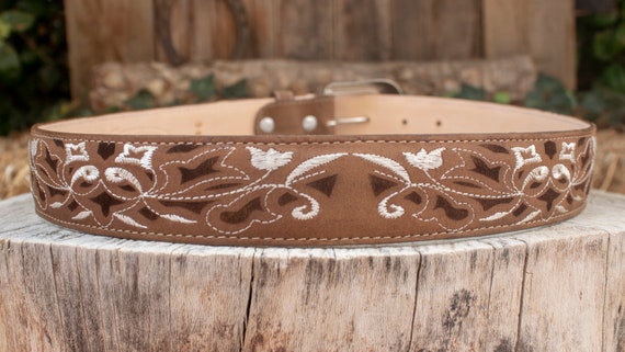 WOMENS FLOWER EMBROIDERED Brown Western Cowgirl Cowboy  display picture 3