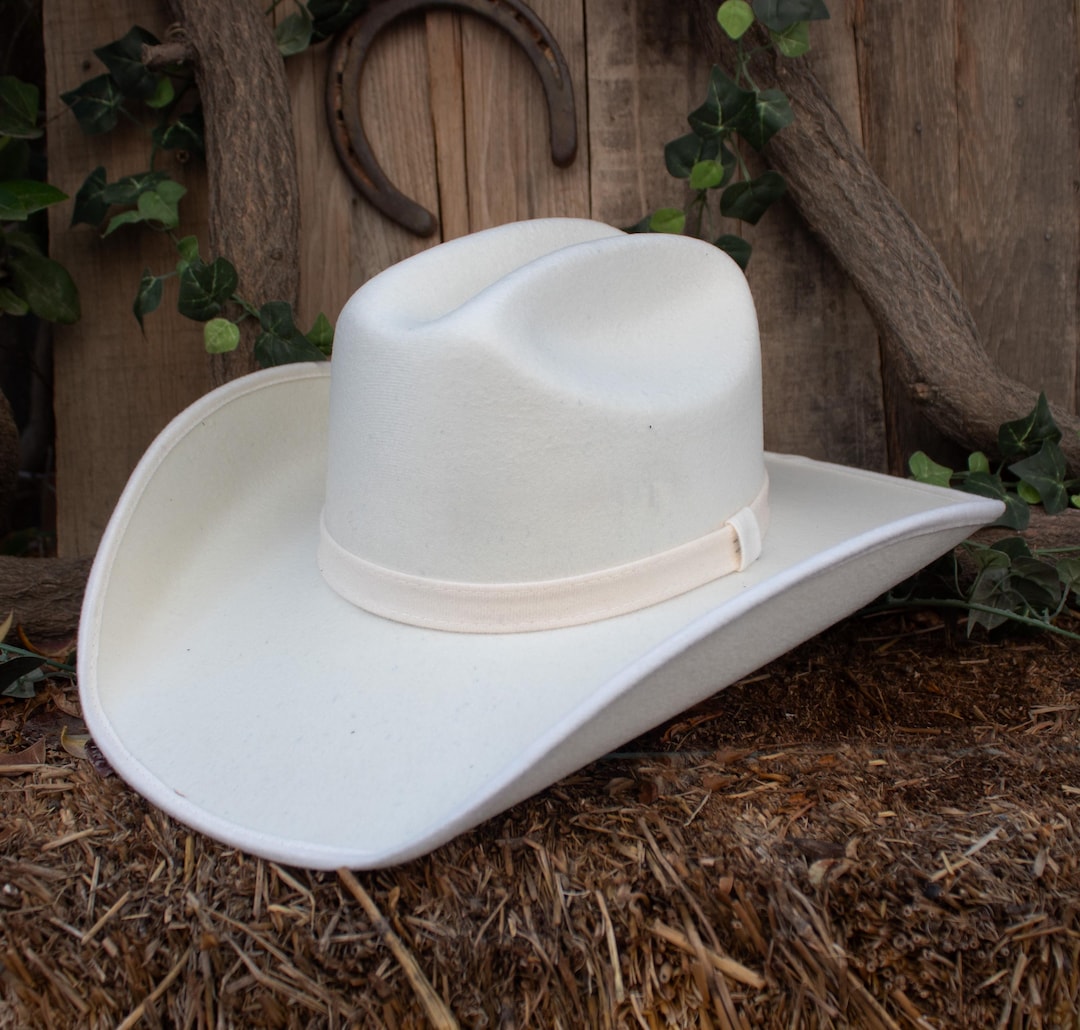 WOMENS Cream White FELT Western Cowboy Hat SOMBRERO Texana  display picture 3