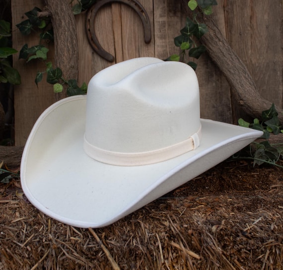 WOMENS Cream White FELT Western Cowboy Hat SOMBRERO Texana  display picture 2