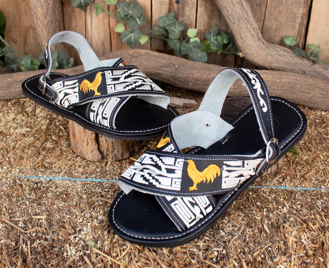 Guerrero Precio De Los Huaraches GALLO HUARACHE BORDADO DE Tiras