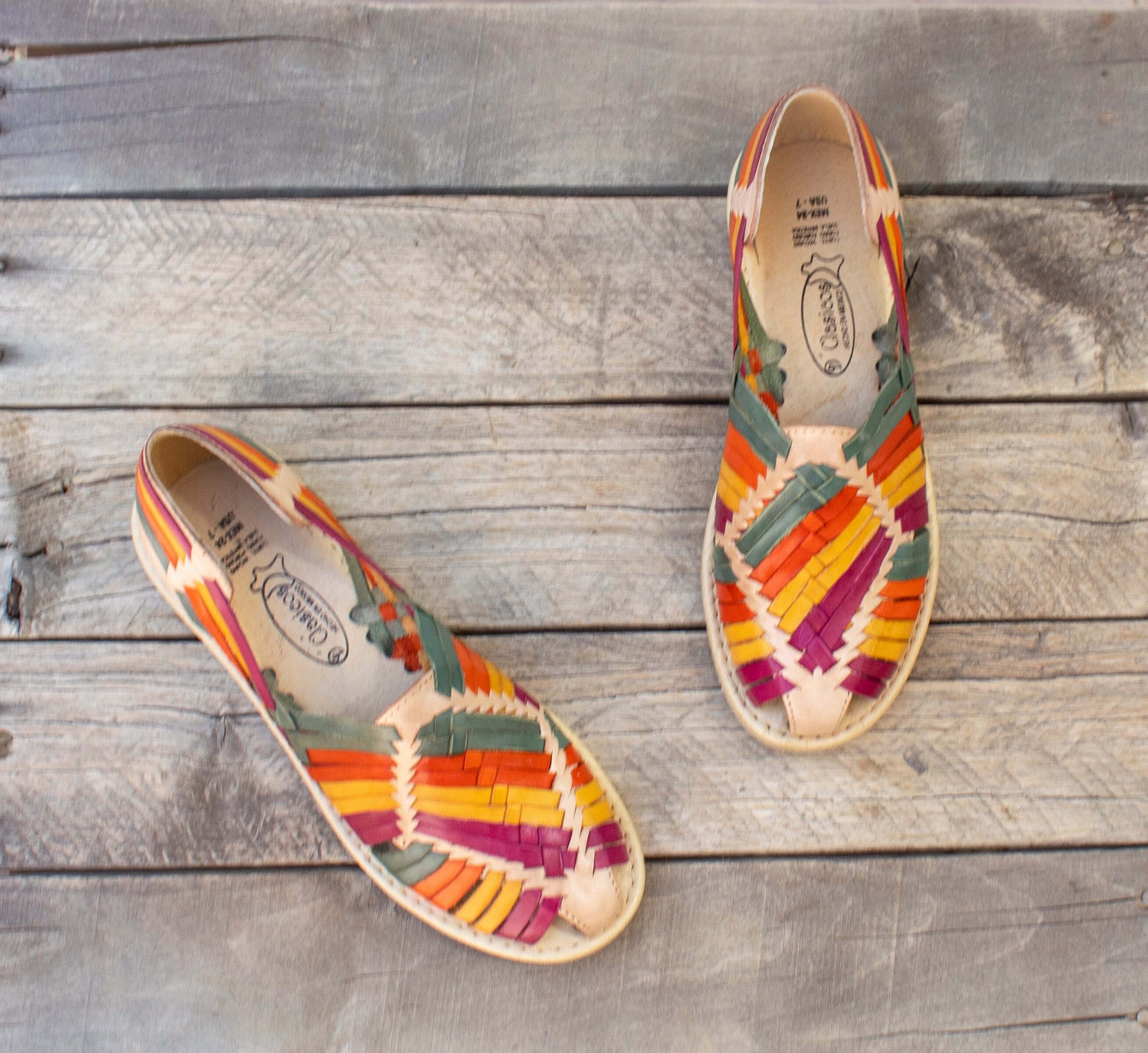 rainbow color huaraches
