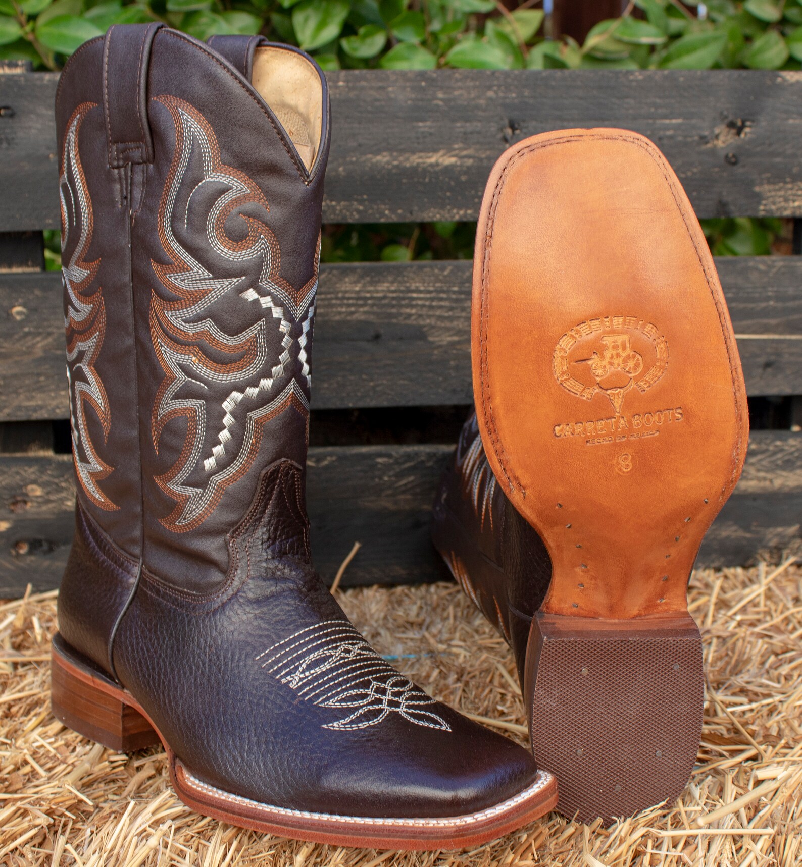 MENS Deer Skin LEATHER COWBOY Western Rodeo Square Toe Boots Etsy