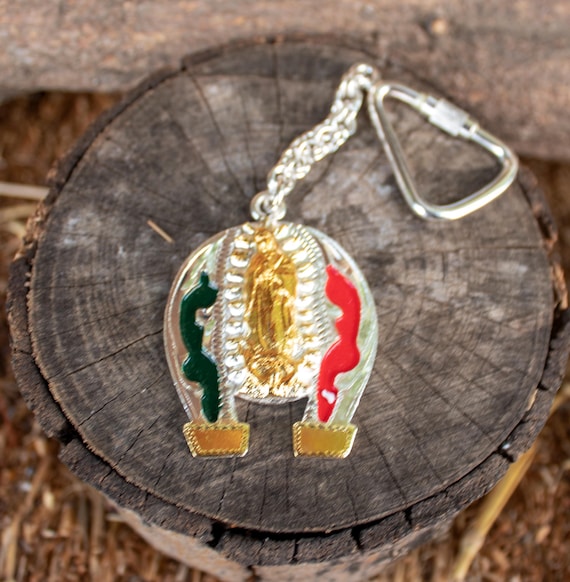 VIRGIN MARY Virgen Maria Horseshoe Llavero Handmade KEYCHAIN Our