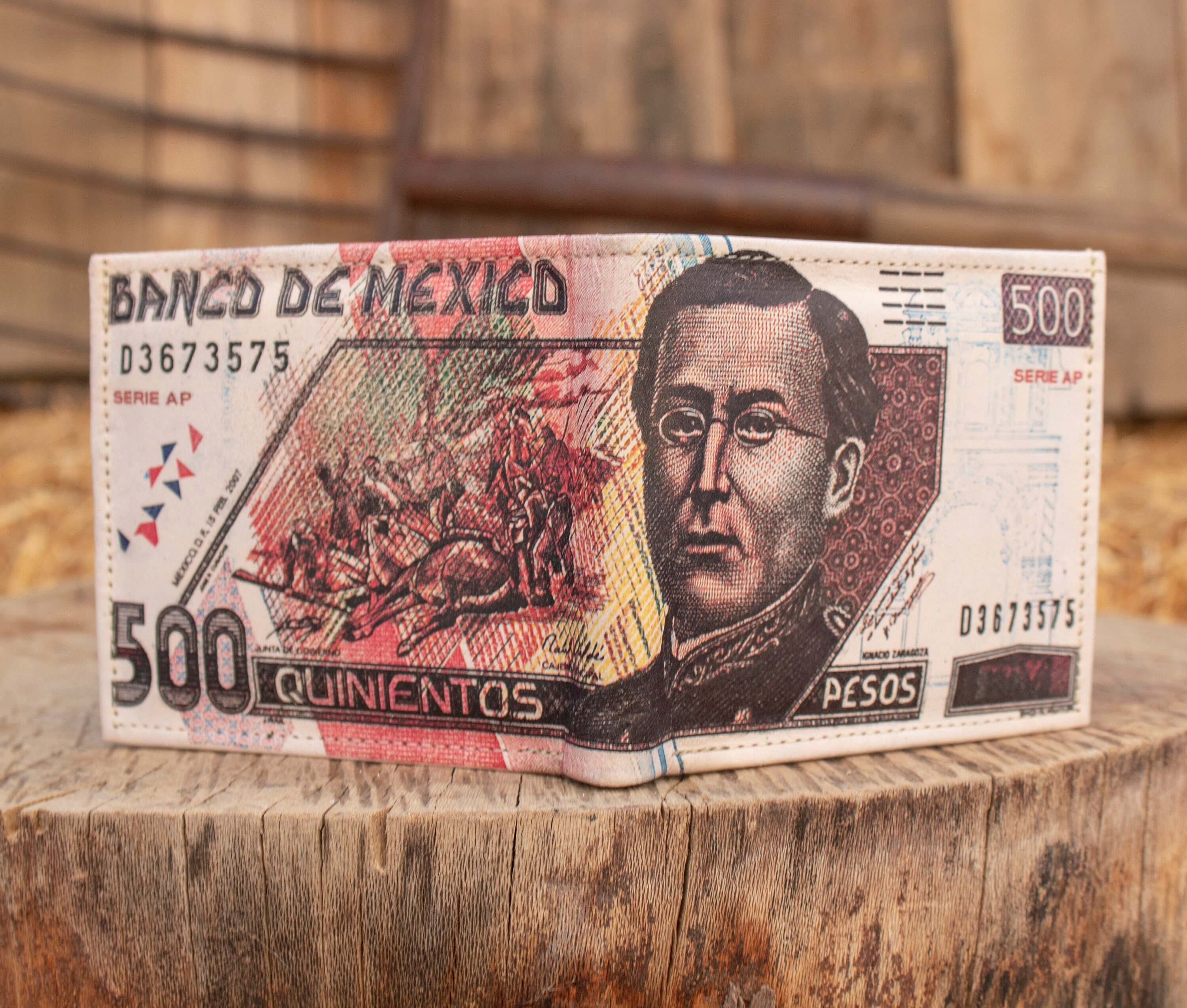 MEXICO 500 PESOS Bill Mexican LEATHER Laser Printed Bi-fold Wallet - Etsy  Norway