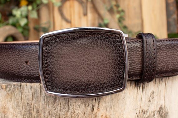 Mens Brown FULL GRAIN LEATHER Western Cowboy Rodeo Belt