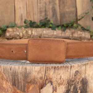 Mens Honey Brown NUBUCK LEATHER WESTERN cowboy rodeo belt