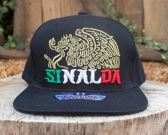 Mexico Eagle Embroidered Trucker Cap - 3D Embroidery On Mesh Baseball Hat, Adjustable Snapback, Tan & Black