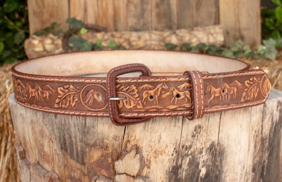 Womens Mens Unisex HORSE LEATHER STAMPED Western Cowgirl  display picture 1