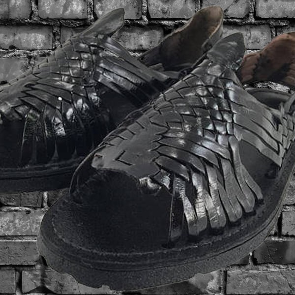 mens leather huarache sandals