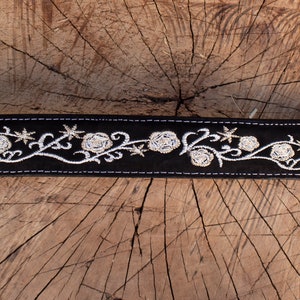 WOMENS BLACK rose EMBROIDERED Western cowgirl cowboy leather belt cinto image 4