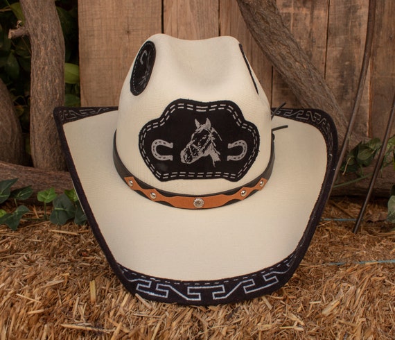 Unisex Western Rodeo Cowgirl/ Cowboy Black Straw Hat Sombrero