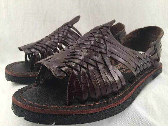 WOMENS LEATHER HUARACHE Sandals vintage style made in mexico | Etsy