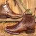 MENS LEATHER COWBOY Snake Skin Faux Square Toe Half Boots Botines - Etsy