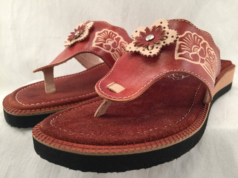 mexican sandals with flowers