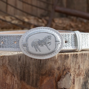 CHILDRENS boys toddler youth WESTERN Horse EMBROIDERED Charro cowboy leather belt