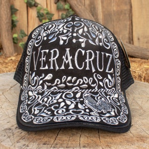 VERACRUZ Mexico ROOSTER embroidered Gallo western rodeo HAT adjustable trucker mesh cap