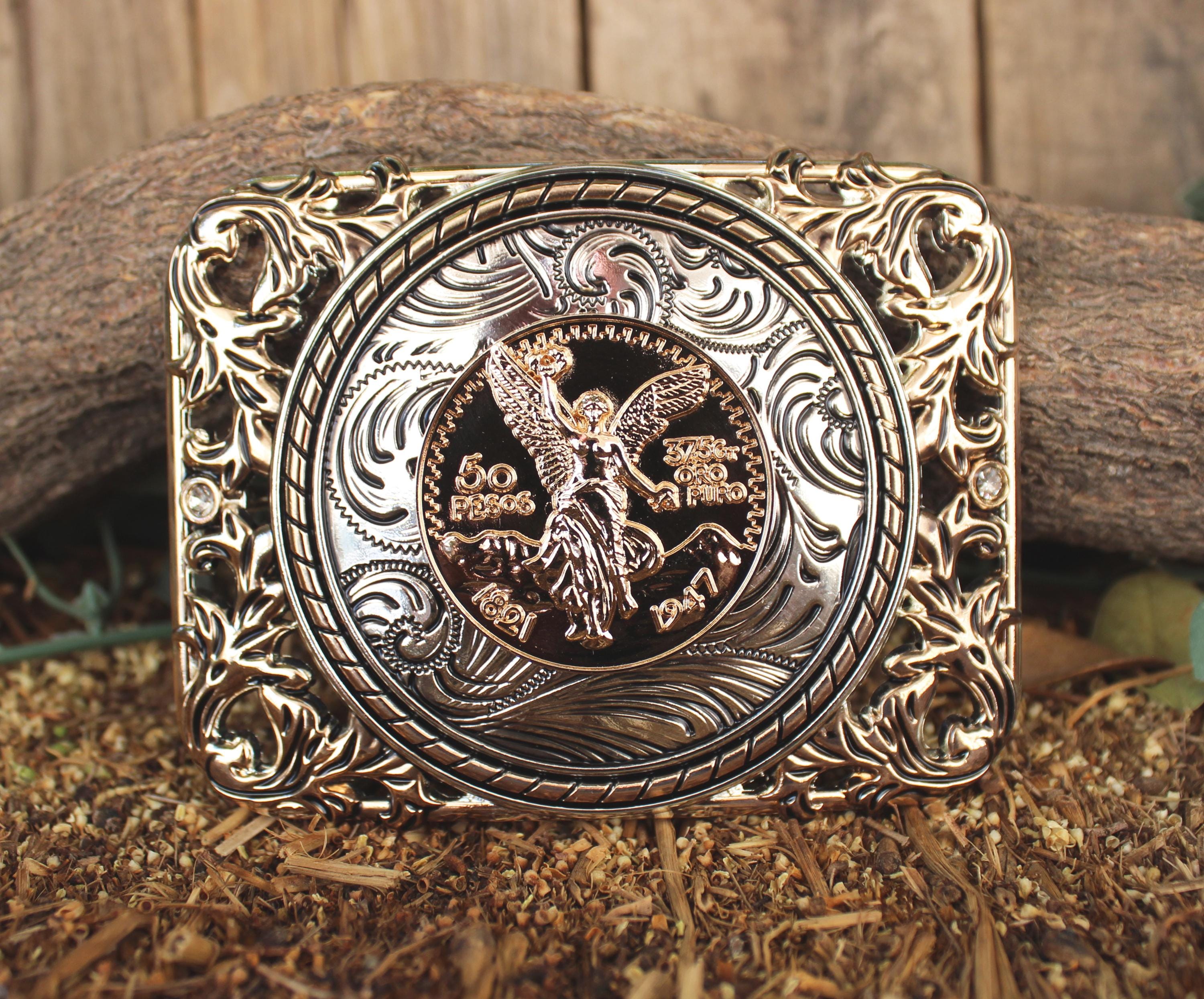Mexico Vintage Silver Gold Buckle - Etsy