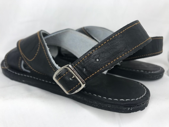 MENS LEATHER 2 STRAP Mexican Sandals With Tire Sole - Etsy display picture 1
