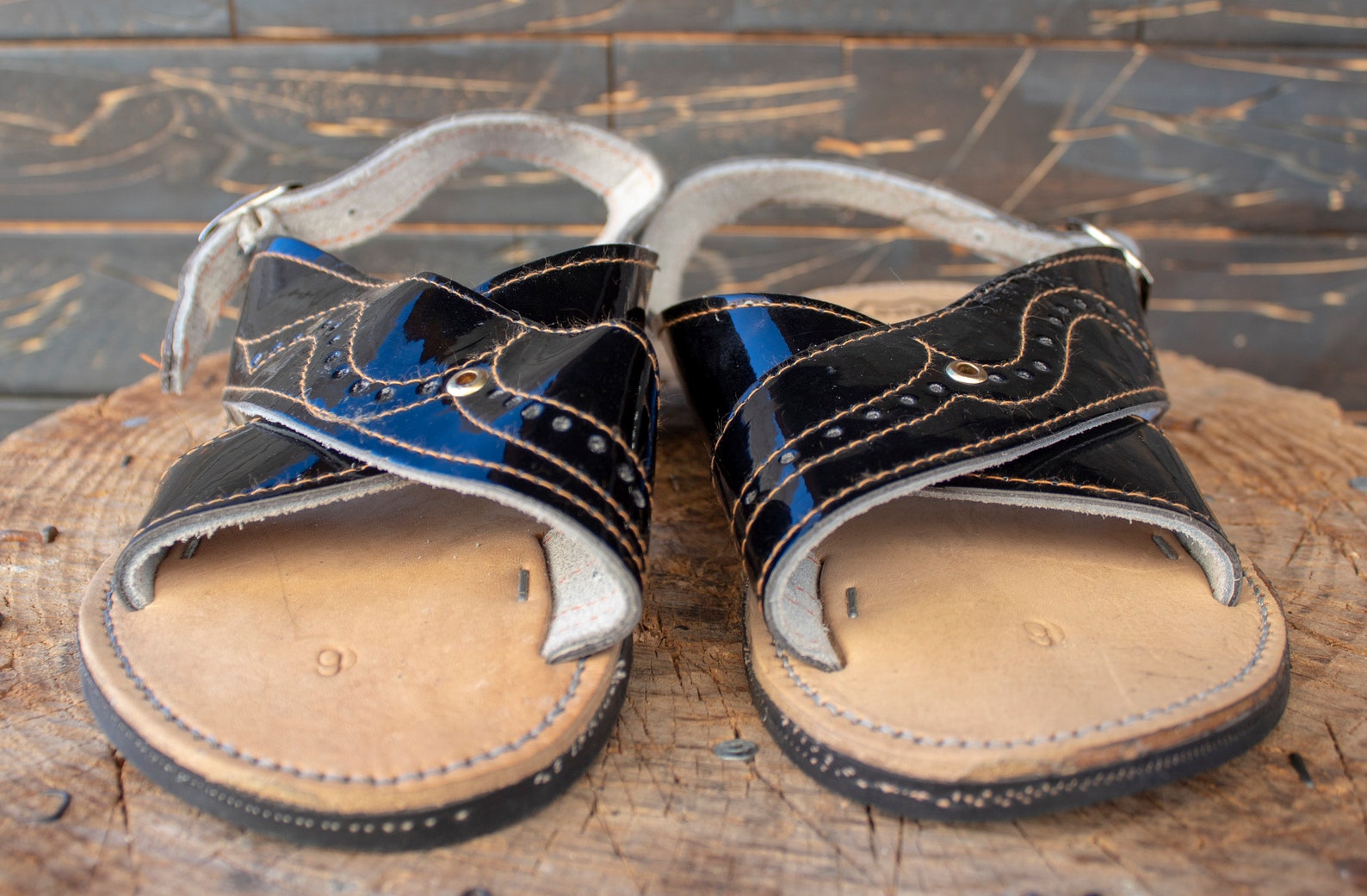 mexican sandals black