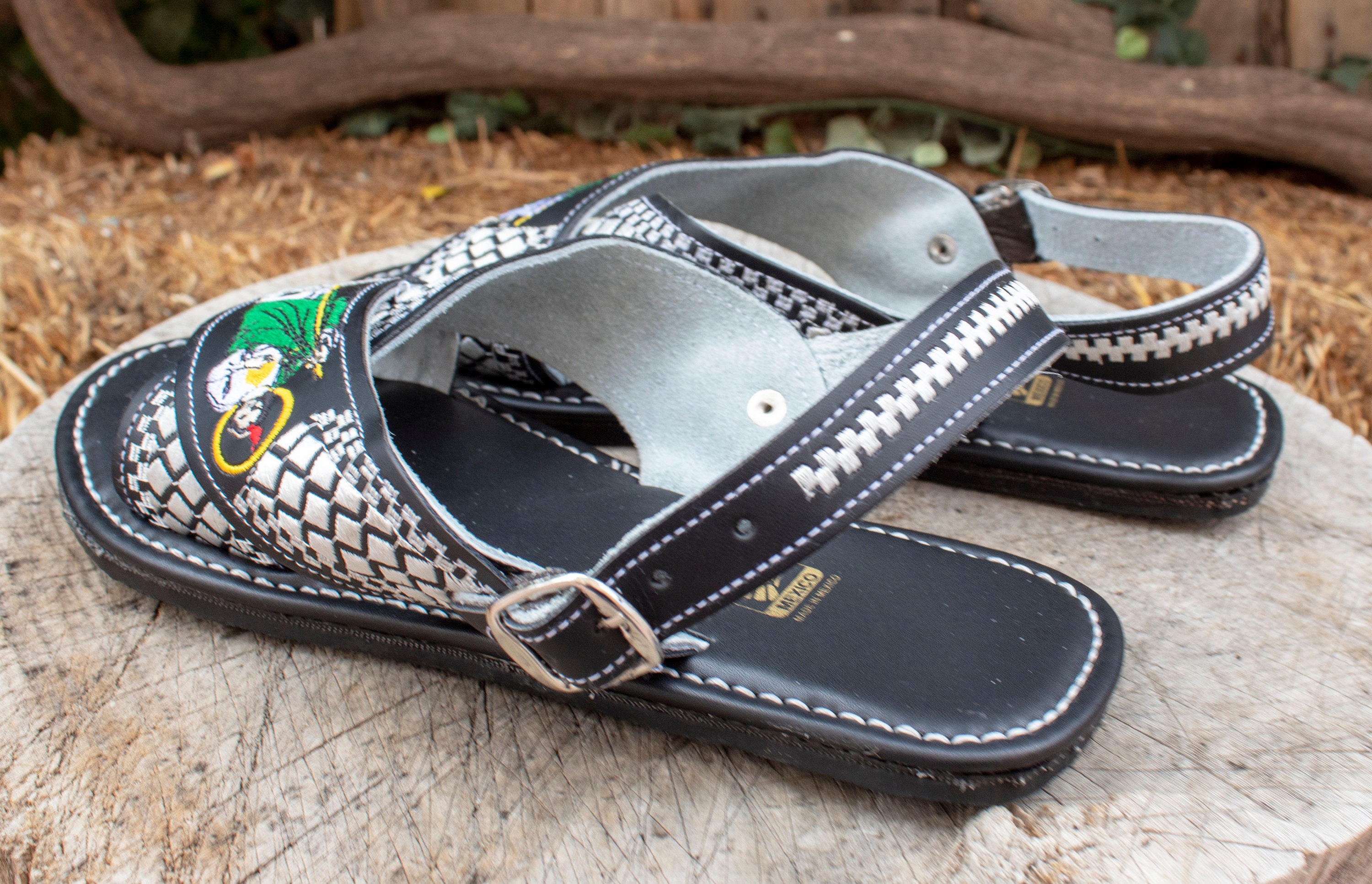 SAN JUDAS St Jude Embroidered 2 Strap HUARACHE Mexican
