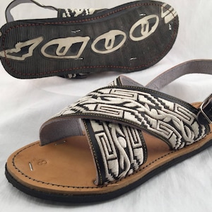 mexican chanclas with flowers