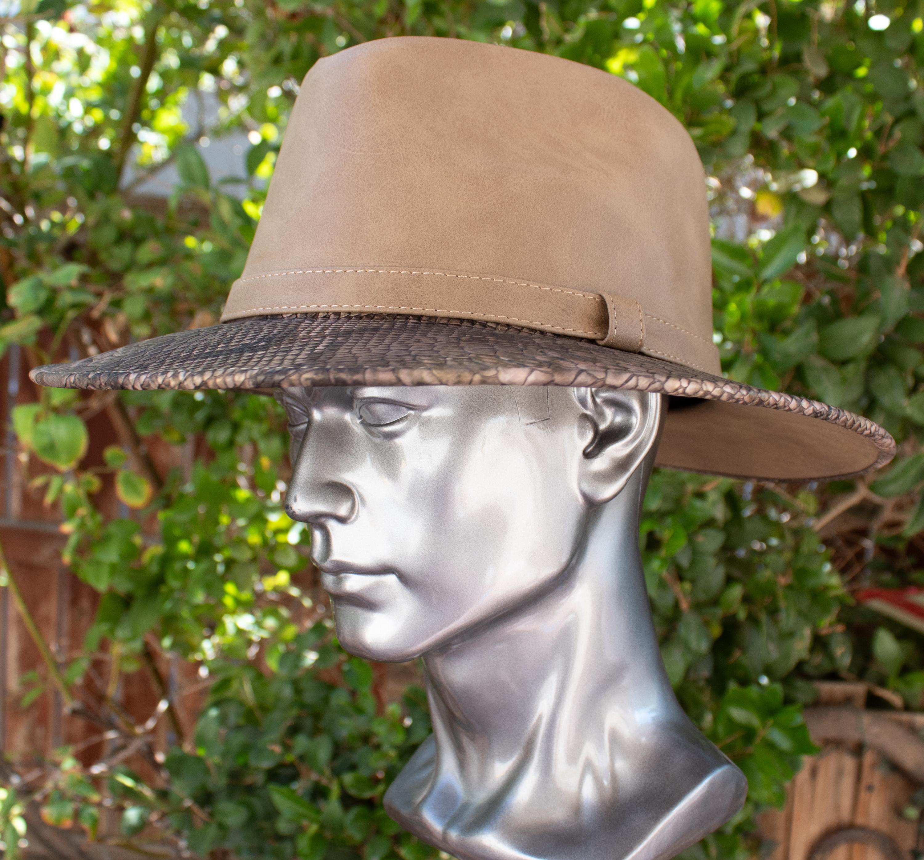 Snake Print Western Cowboy Belted Fedora Hat Snake Skin Fedora - Etsy main image 3
