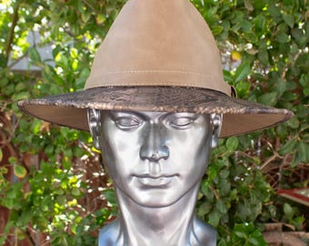Ivory Snakeskin Print Steer Head Cowboy Brim Fedora Hat Western Panama Accessory Python SNAKE PRINT FAUX Leather Western Cowboy Hat Vibora  main image 3