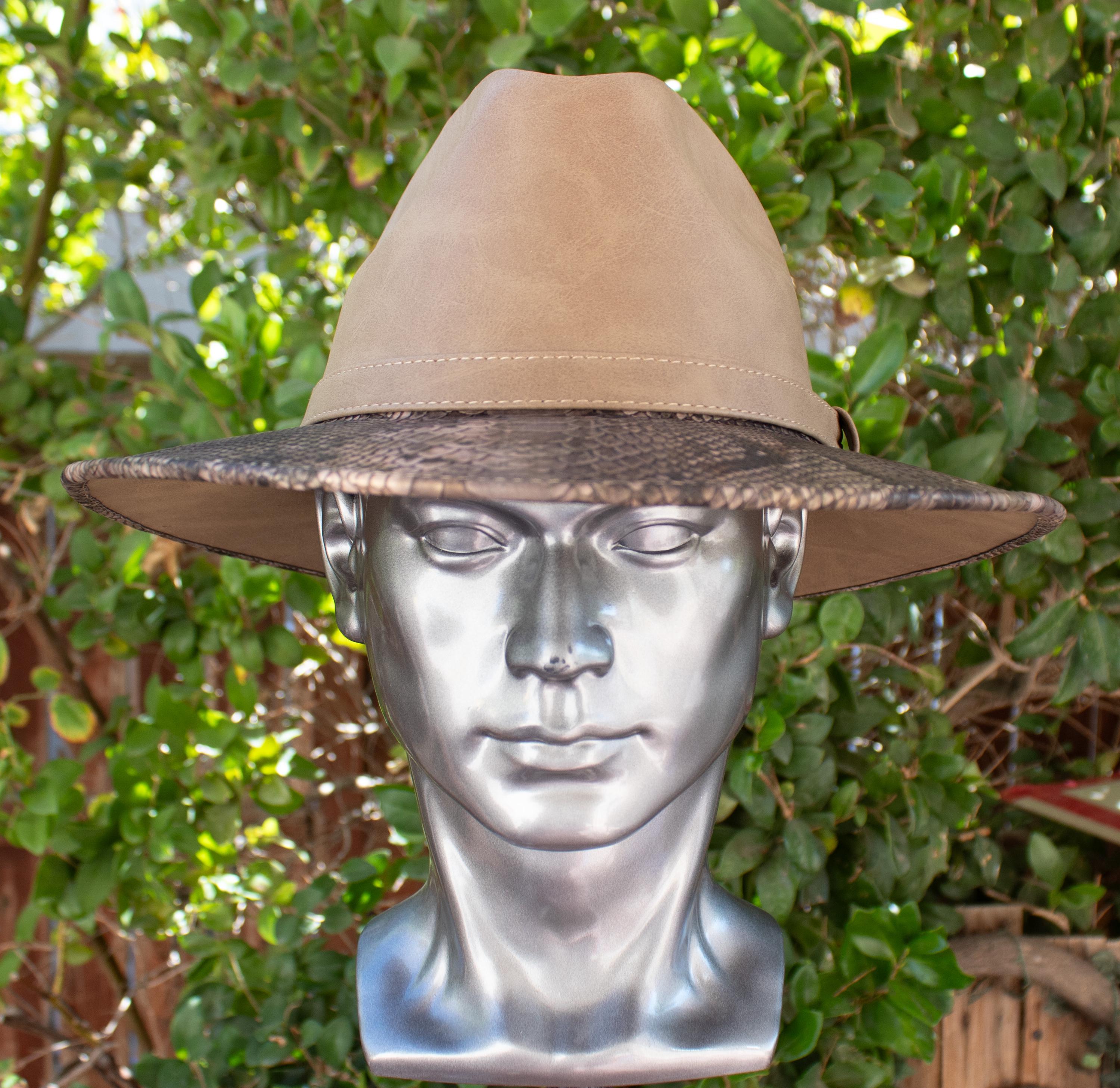Python SNAKE PRINT FAUX Leather Western Cowboy Hat Vibora 