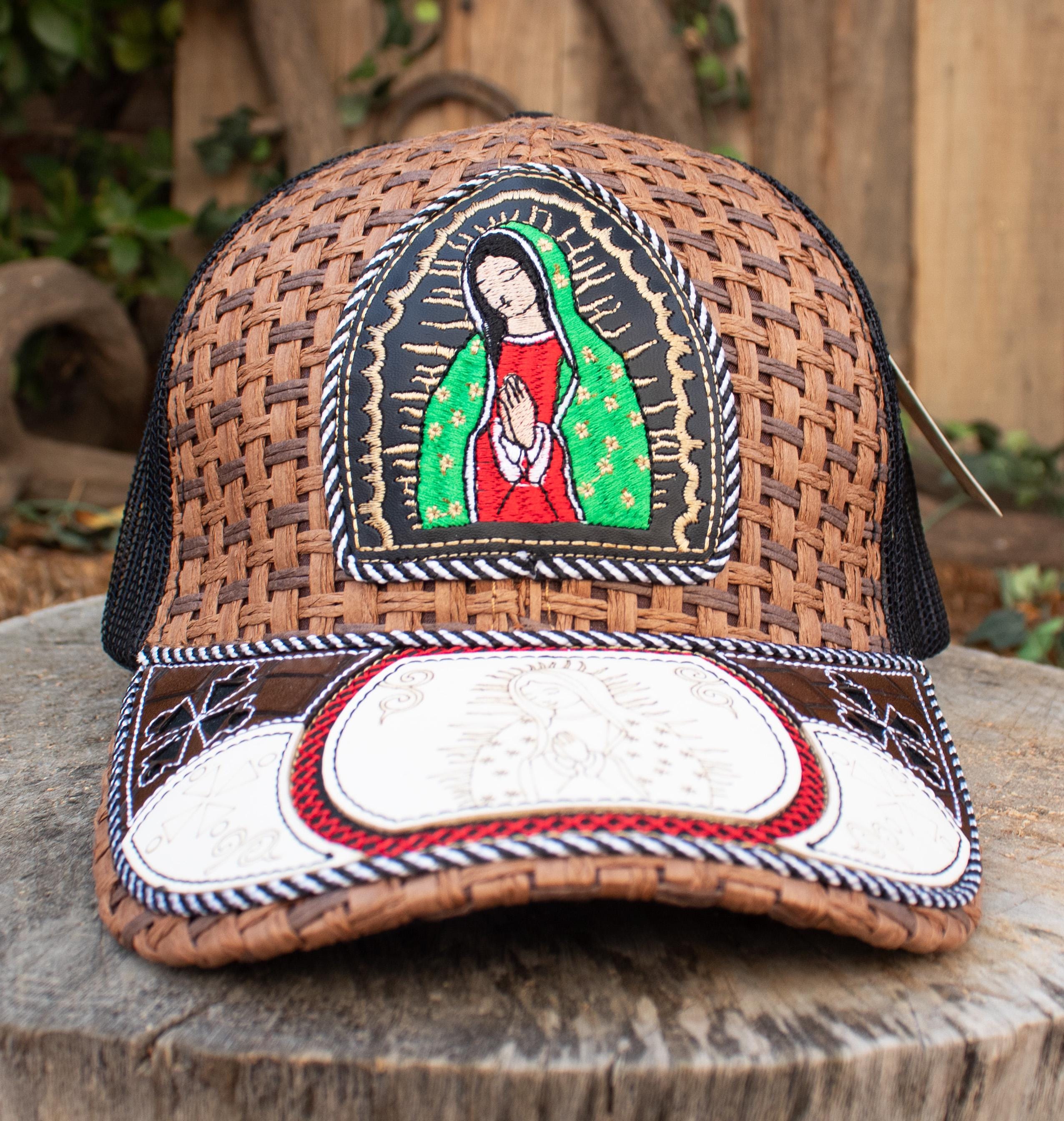 MENS Womens VIRGEN De GUADALUPE Virgin Mary Embroidered Leather